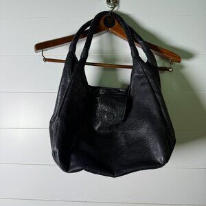 Fatto a Namo by Carlos Falchi Purse Handbag Black Braided Handle